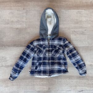 Silver Point Winter Warm Hoodie Youth S/4 Vintage Blue Plaid